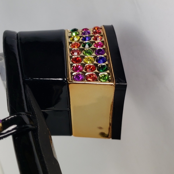 NEW JEFFREY CAMPBELL RHINESTONES BLACK FAUX PATENT LEATHER SANDALS WOMEN'S 8 - Picture 11 of 15